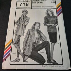 Stretch & Sew 718 sewing pattern Stretch pants and skirts Stirrup 90s UNCUT